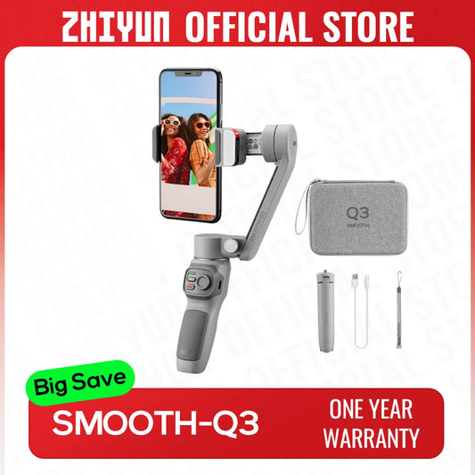 ZHIYUN Official SMOOTH Q3 Gimbal Smartphone 3-Axis Phone Gimbals Portable Stabilizer for iPhone 14 pro max/Xiaomi/Huawei